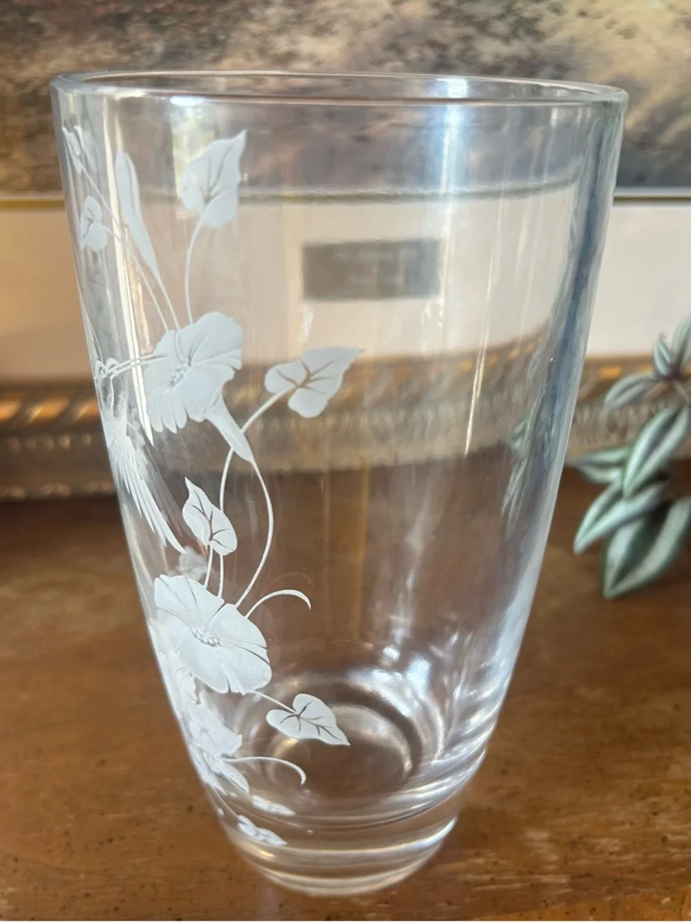Vintage Avon Fostoria Lead Crystal Hummingbird Vase - Picture 7 of 11